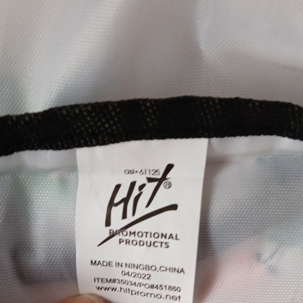 White and Pink Backpack with Drawstring Closure - Picture 3 of 3
